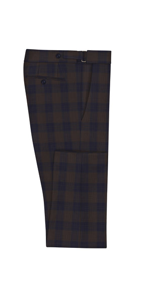 Navy Check on Brown Super 130's Suit