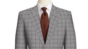 Wine Check on Iron Grey Super 130's Suit