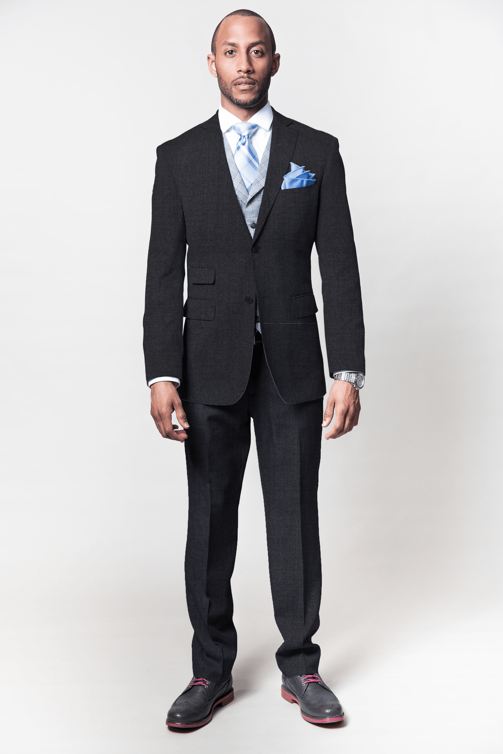 MEN'S 2 PIECE BESPOKE SUIT | LINGO LUXE CHARCOAL MIX-Lingo Luxe Bespoke