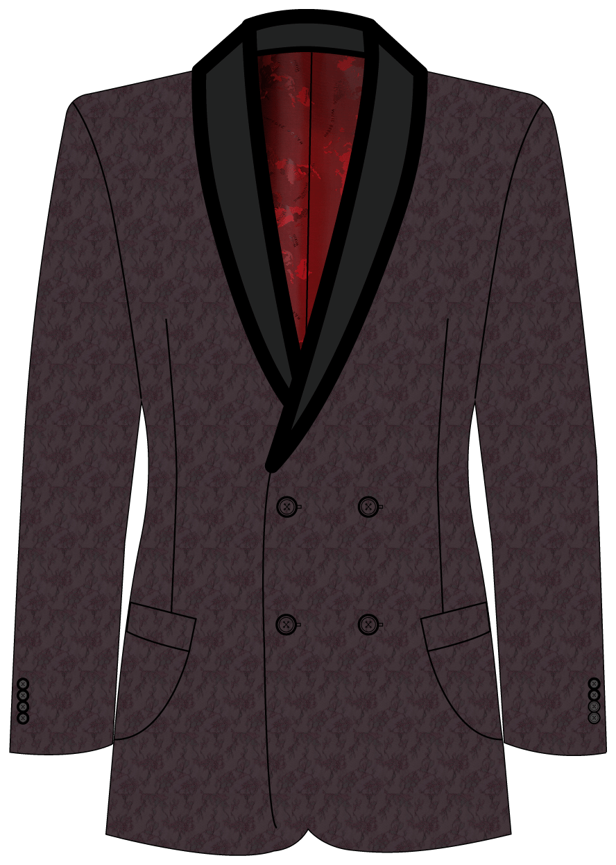 Burgundy Floral Jacquard Event Jacket