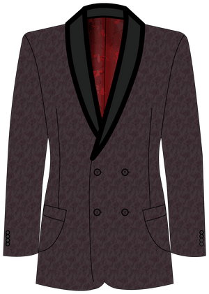 Burgundy Floral Jacquard Event Jacket