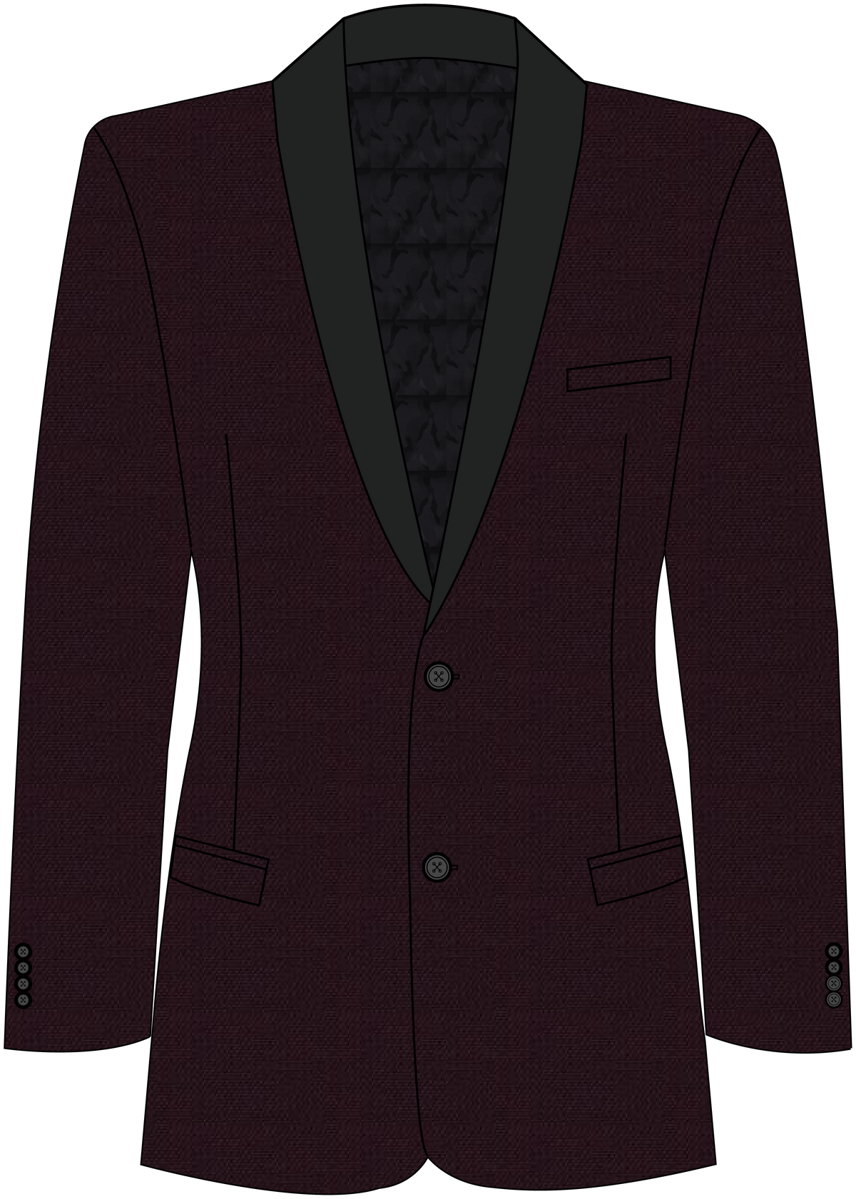 Burgundy Kid Mohair Tuxedo