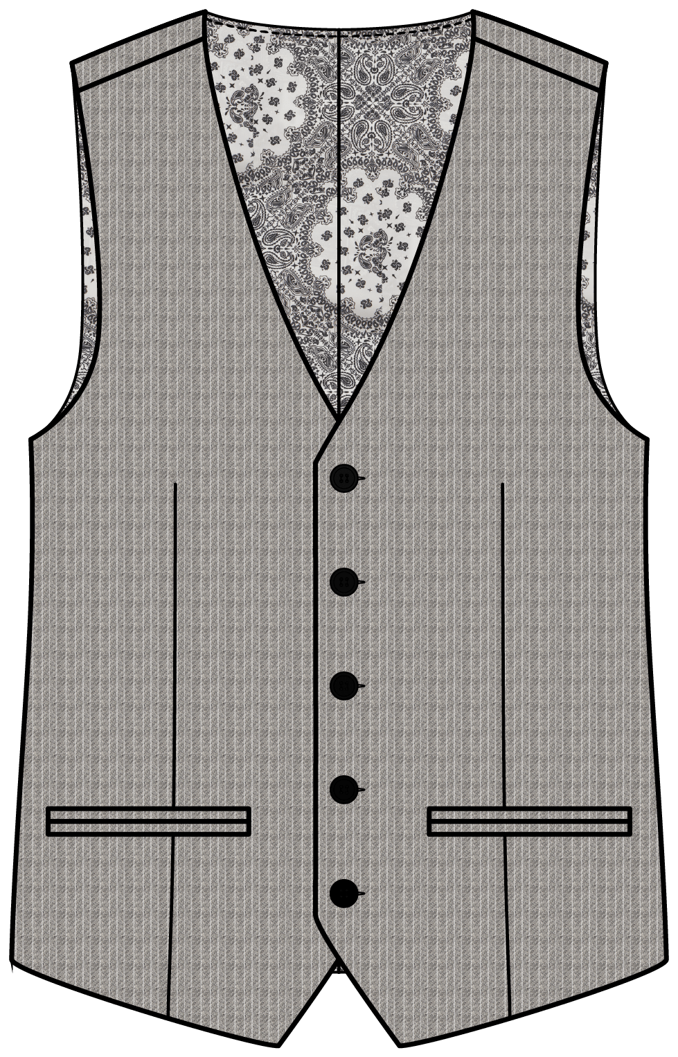 Dalton Flannel Grey with Stripe Three Piece