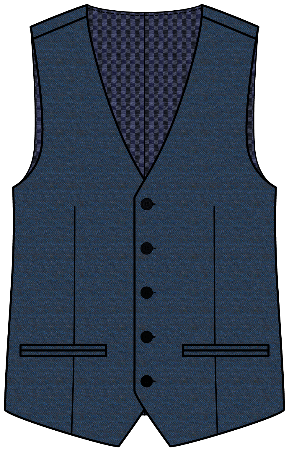 Dalton Flannel Navy Tram Check Three-Piece