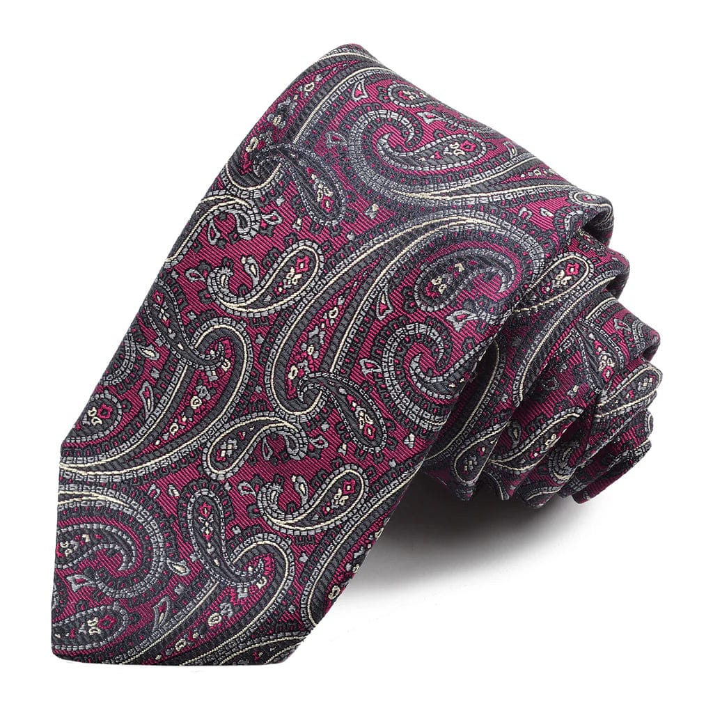 DION Silk Tie "Teardrop Paisley Elegance"