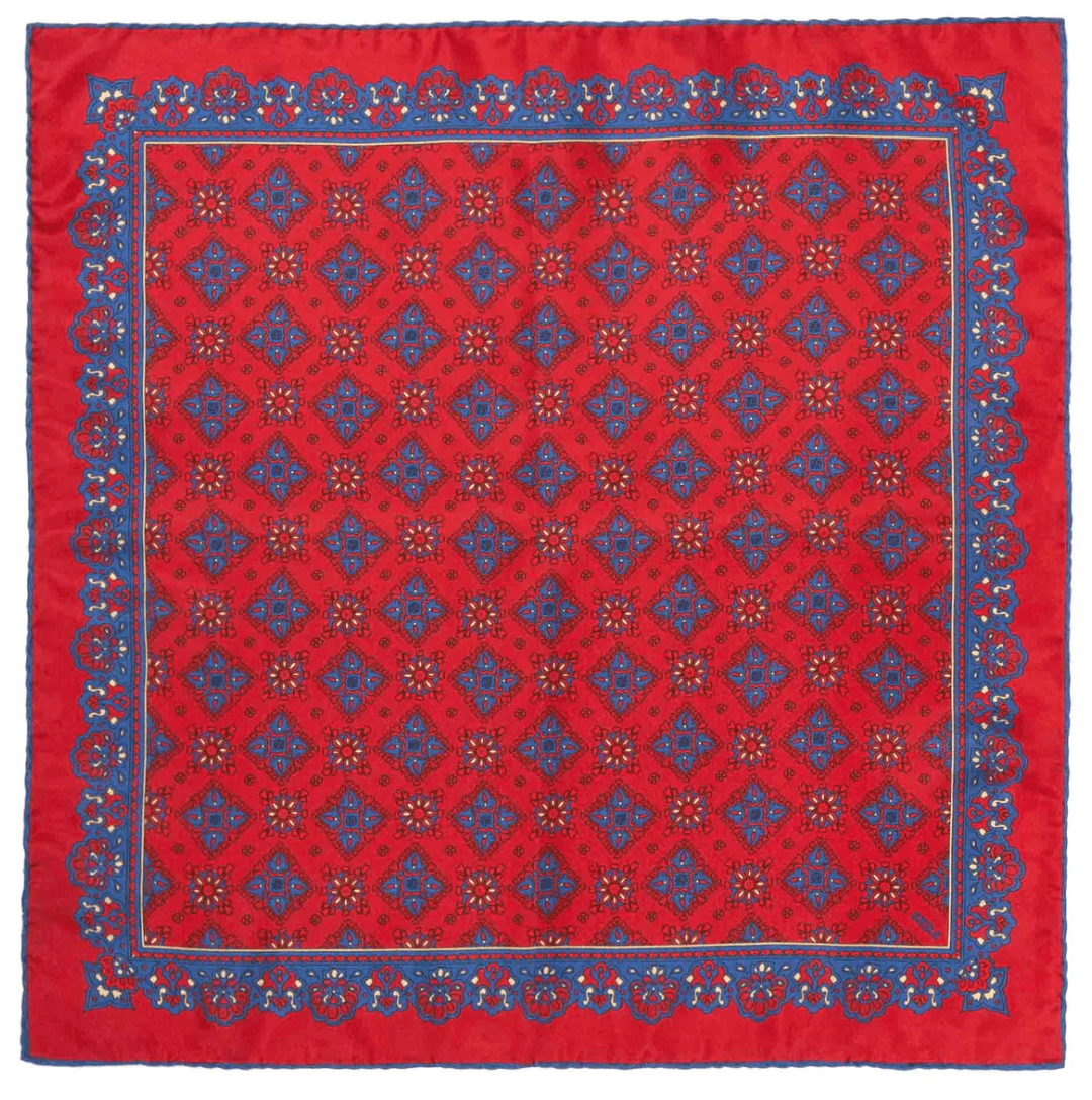 SÉRA- CHERRY AMARONE- SILK POCKET SQUARE