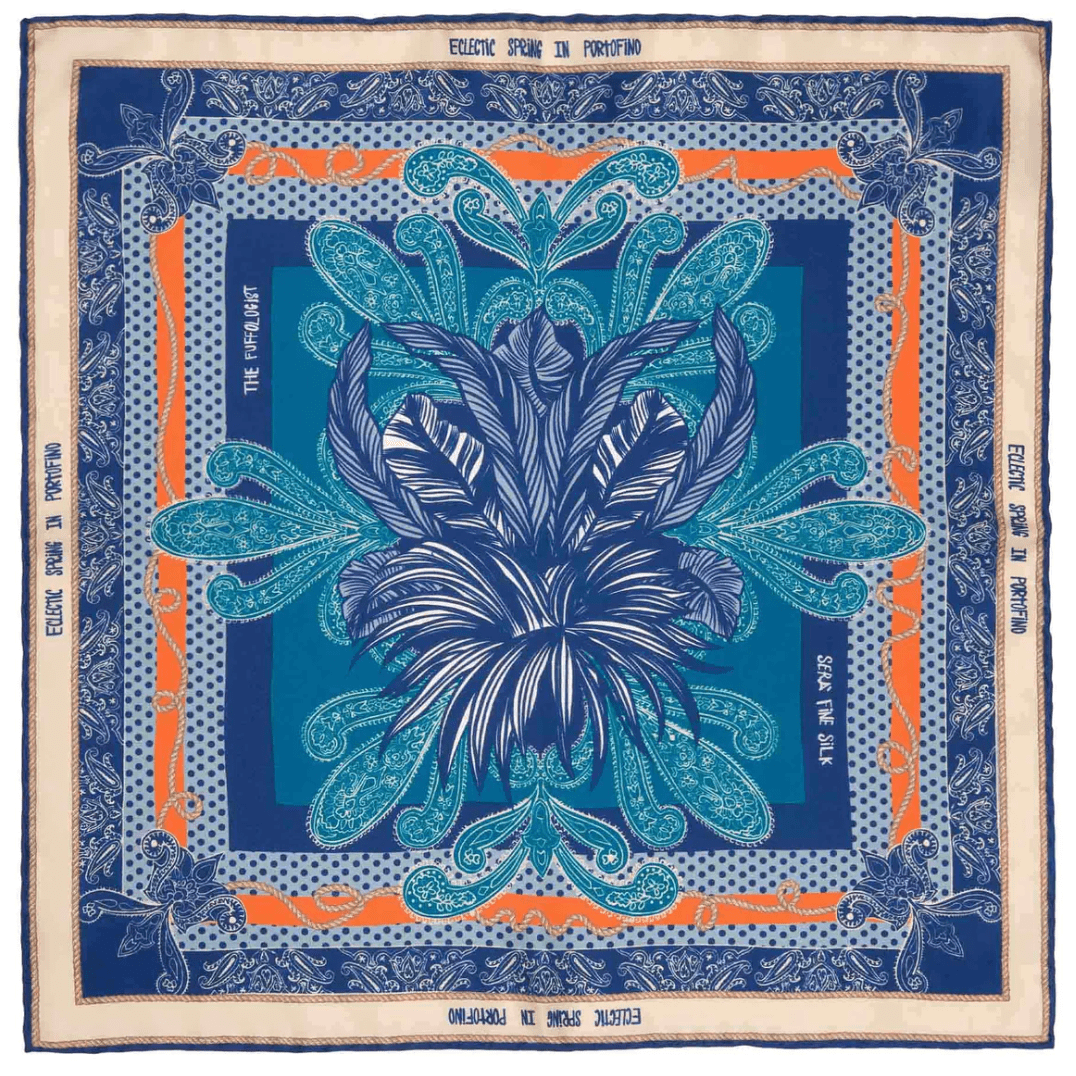 SÉRA- ECLECTIC SPRING IN PORTOFINO- SILK  POCKET SQUARE