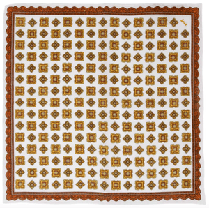 SÉRA- ORANGE ROMBS- LINEN POCKET SQUARE