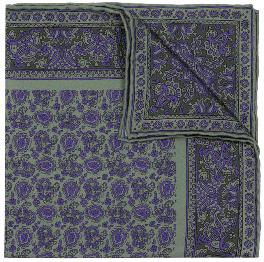 SÉRA- PEAR PROSECCO- SILK POCKET SQUARE