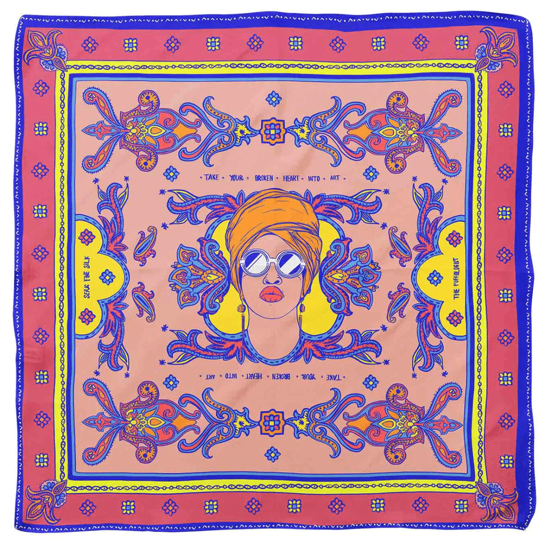 SÉRA- TAKE YOUR BROKEN HEART- SILK POCKET SQUARE
