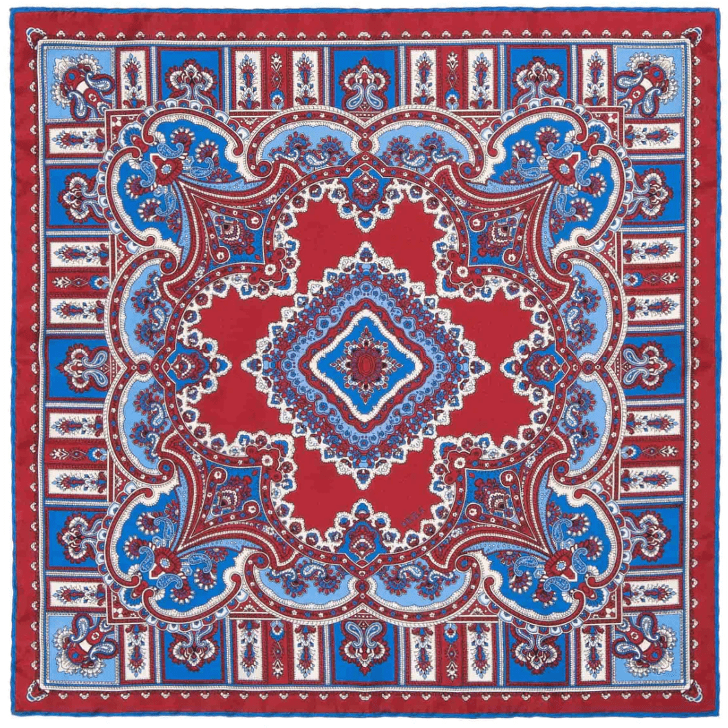 SÉRA- WILD STRAWBERRY BAROLO- SILK POCKET SQUARE