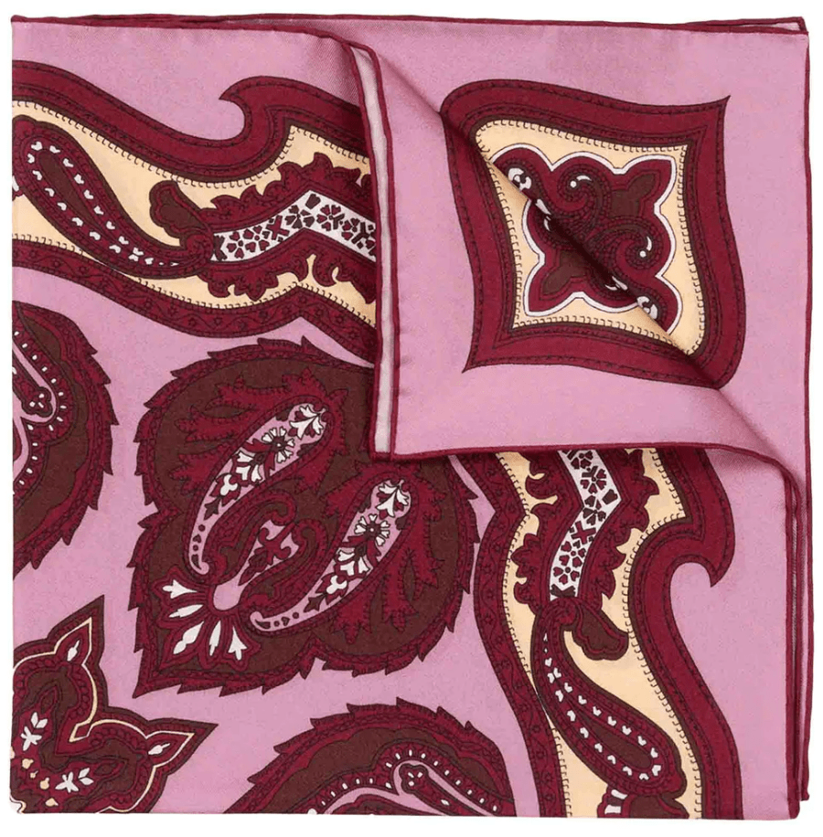 SÉRA- WILD STRAWBERRY CHIANTI- SILK POCKET SQUARE