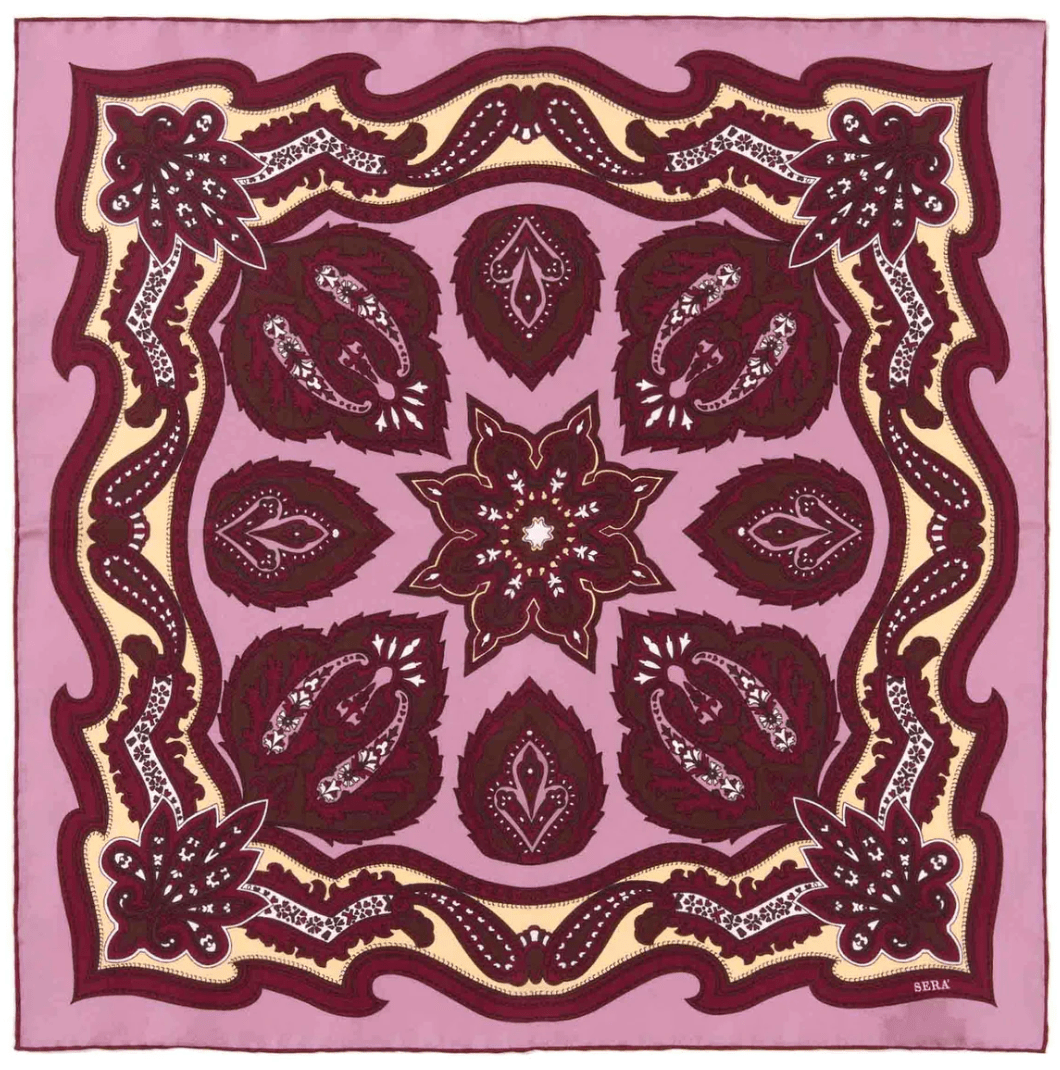 SÉRA- WILD STRAWBERRY CHIANTI- SILK POCKET SQUARE