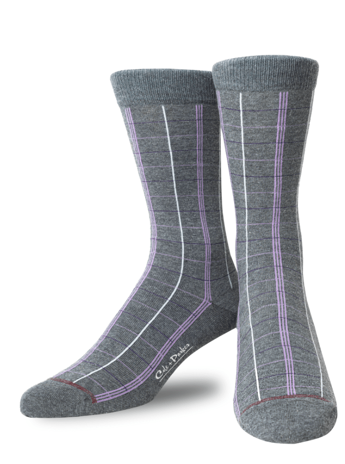 SOCKS | GREY LILAC CHECK