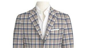 Blue and Taupe Check Jacket