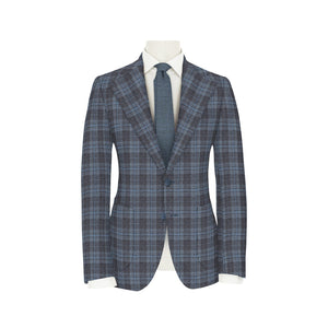 Blue & Grey Check Super 130's Jacket