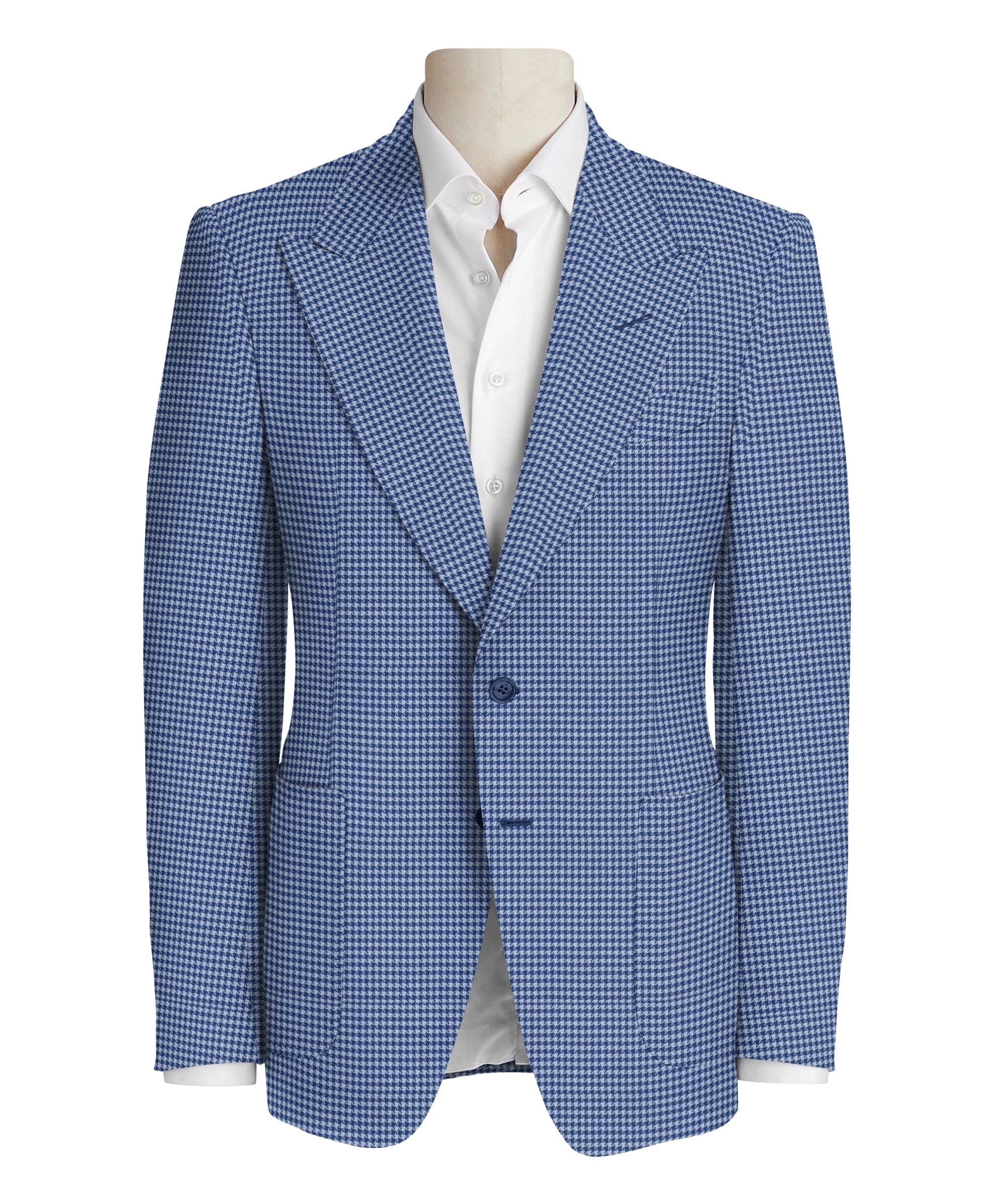 Blue Houndstooth Jacket LingoLuxe Bespoke1
