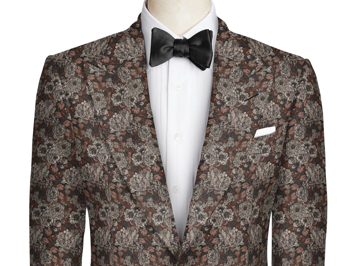 Bronze Jacquard Tuxedo Jacket