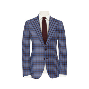 Brown & Blue Check Super 130's Jacket