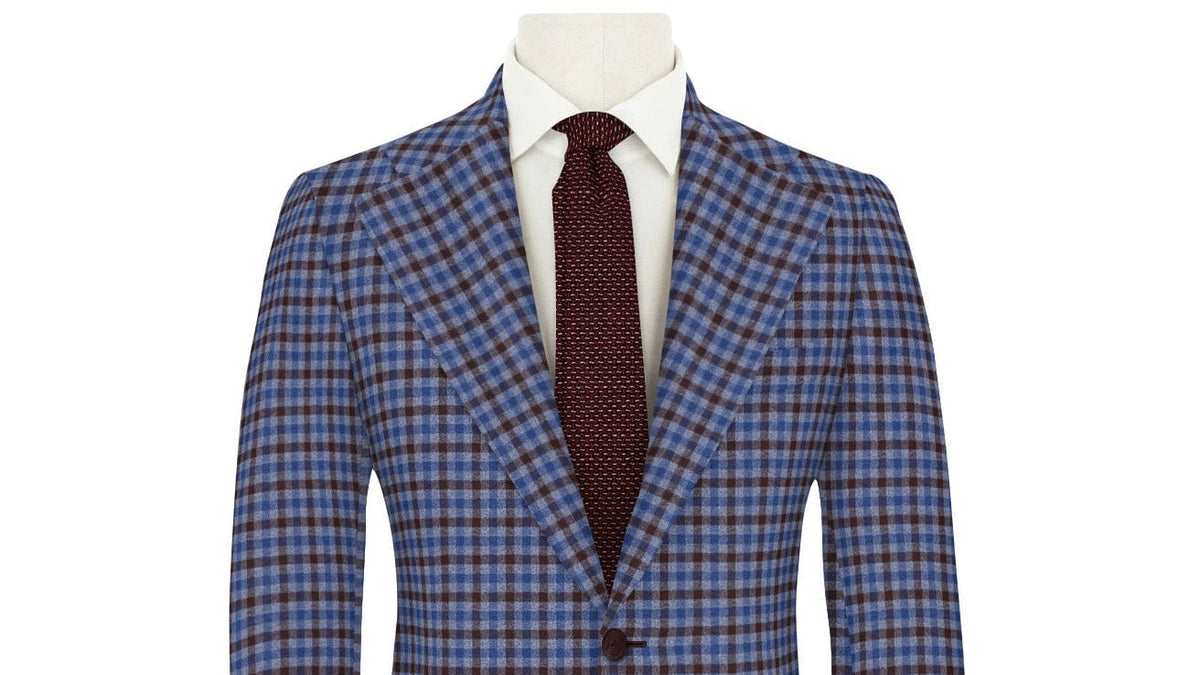 Brown & Blue Check Super 130's Jacket