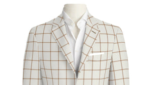 Brown Check on Cream Suit