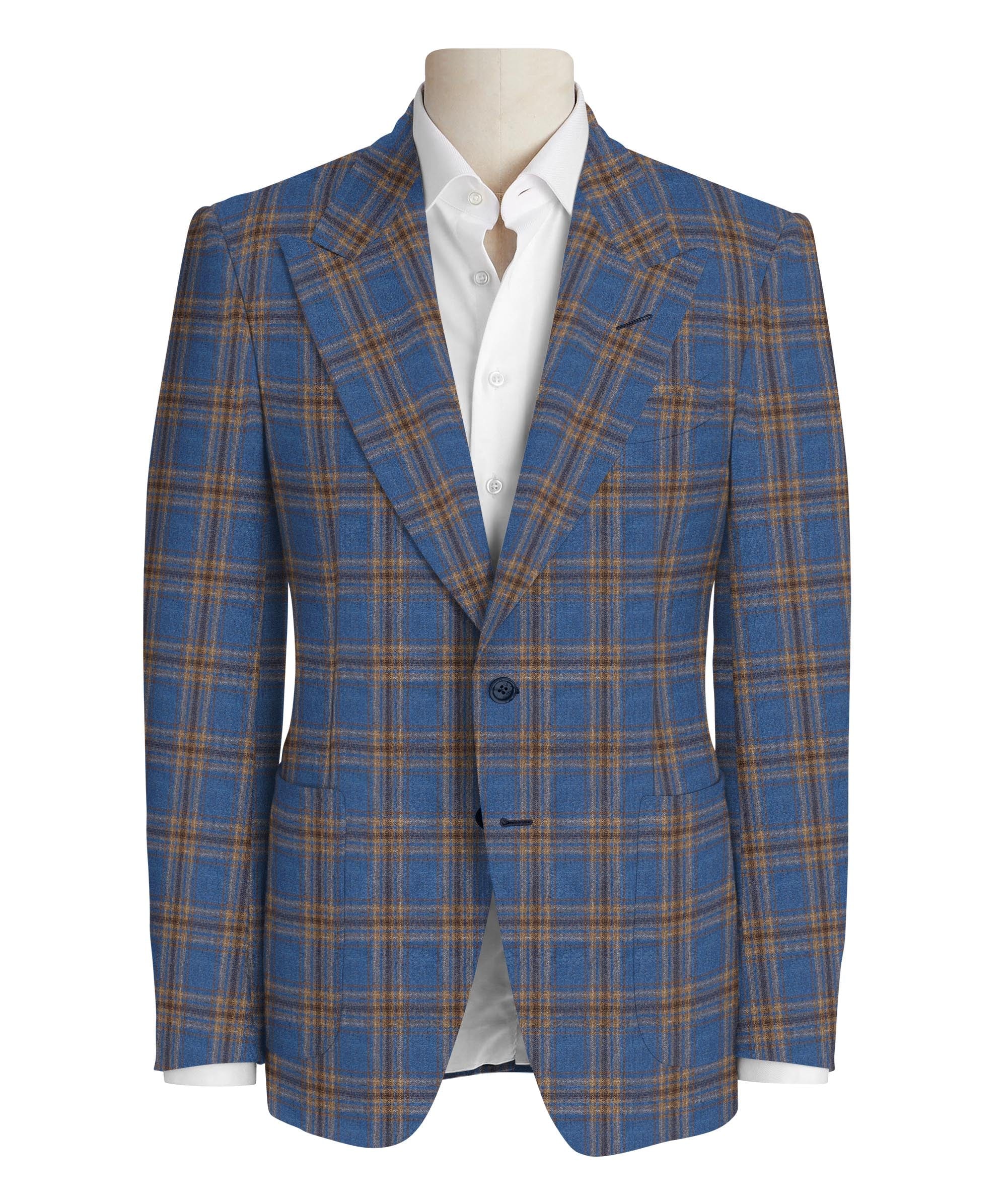 Brown Check on Royal Blue Jacket