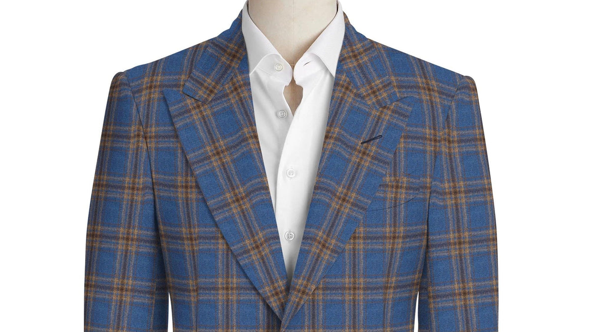 Brown Check on Royal Blue Jacket
