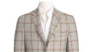 Brown & Rust Check on Taupe Jacket