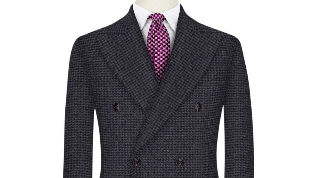Charcoal Grey Houndstooth Overcoat