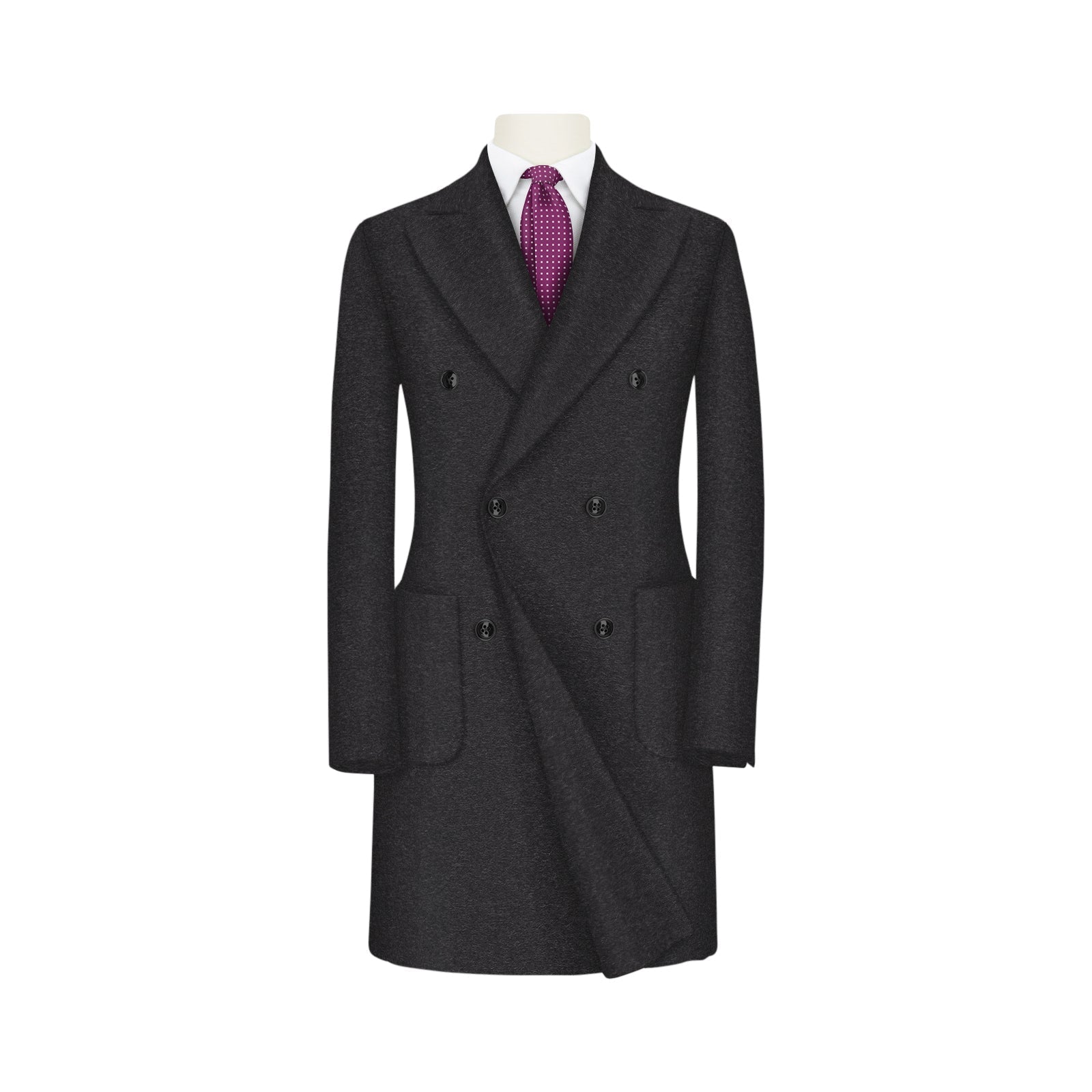 Charcoal Grey Melange Overcoat