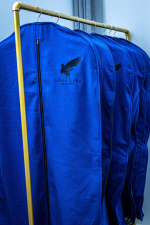 Cobalt Blue Wool Garment Bag