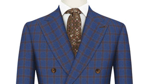 Copper Check on Blue Super 130's Flannel Suit