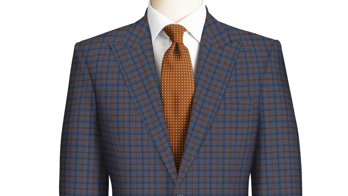 Copper Check on Denim Blue Super 130's Suit