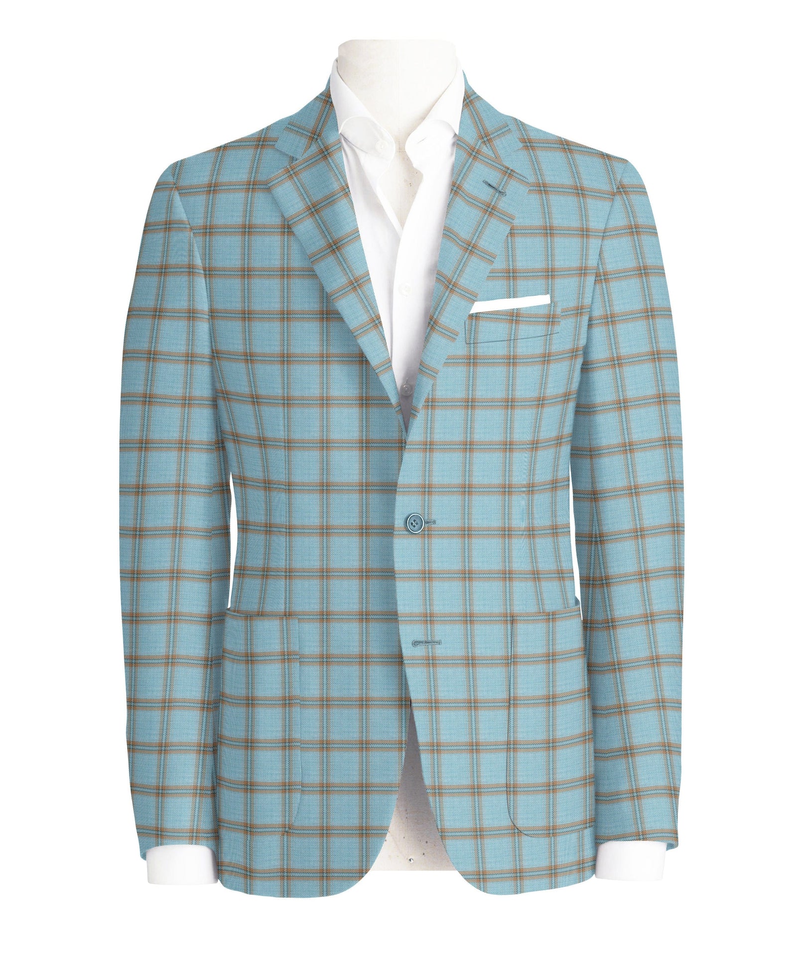 Copper Check on Turquoise Jacket
