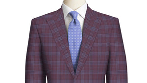 Light Blue Check on Purple Super 130's Suit