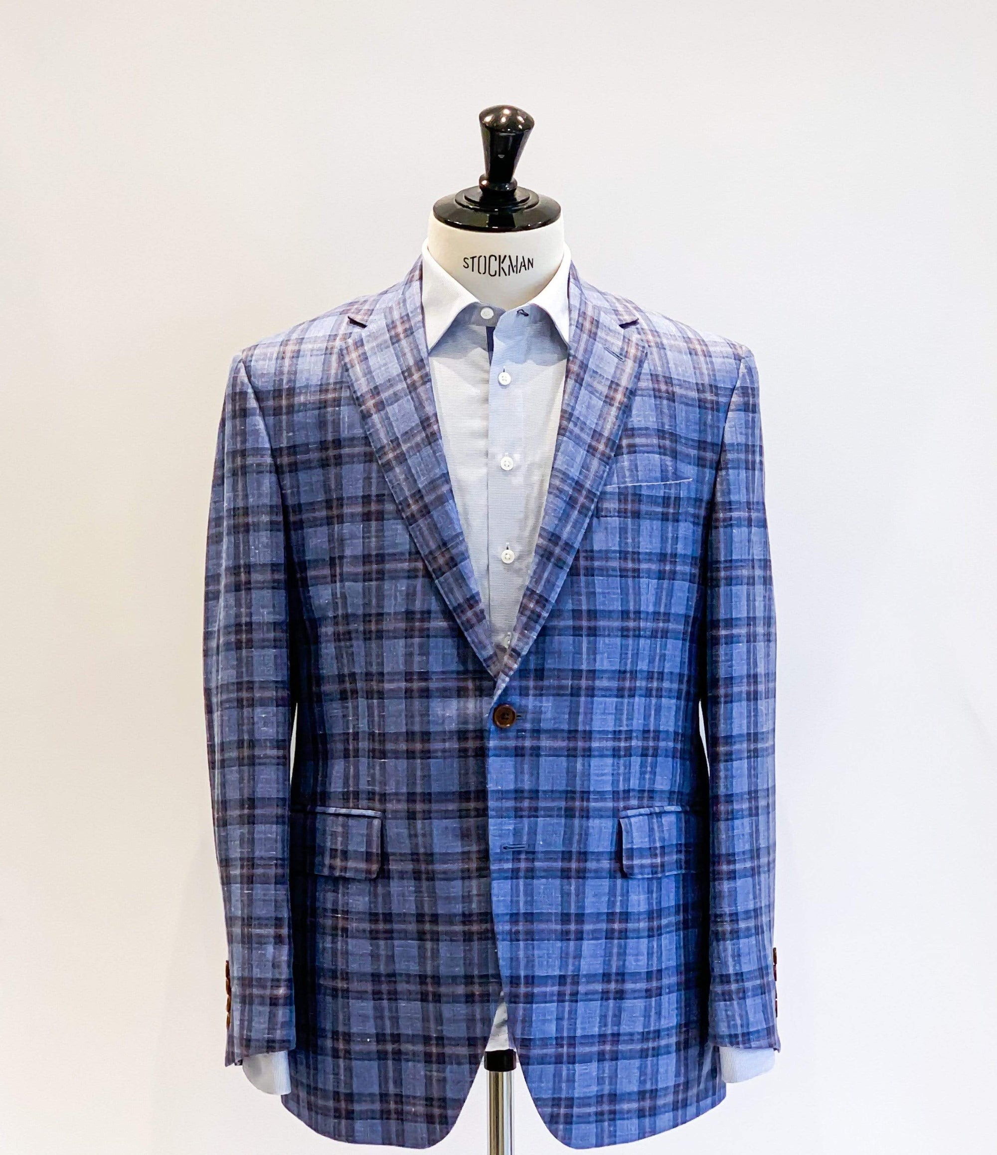 Loro Piana Blue/Rust Check Sports Jacket