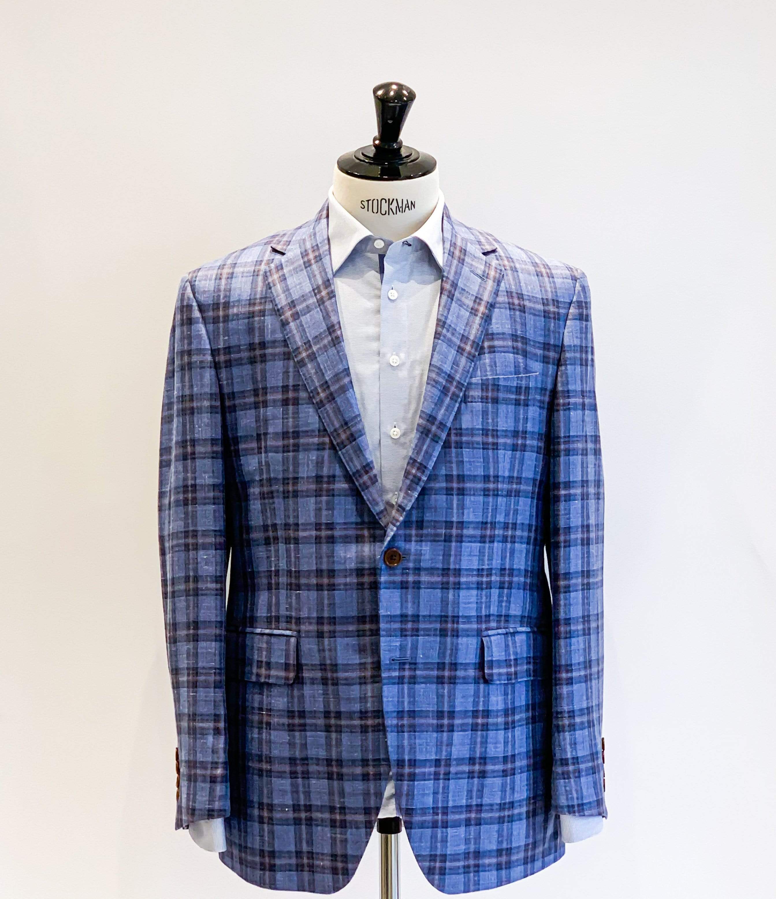 Loro Piana Blue/Rust Check Sports Jacket LingoLuxe Bespoke