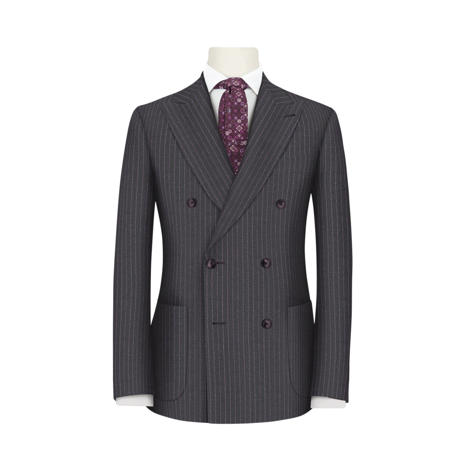 Mauve Stripe on Grey Super 130's Suit