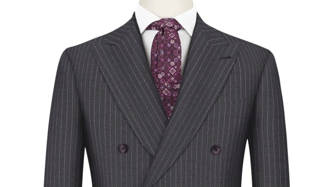Mauve Stripe on Grey Super 130's Suit