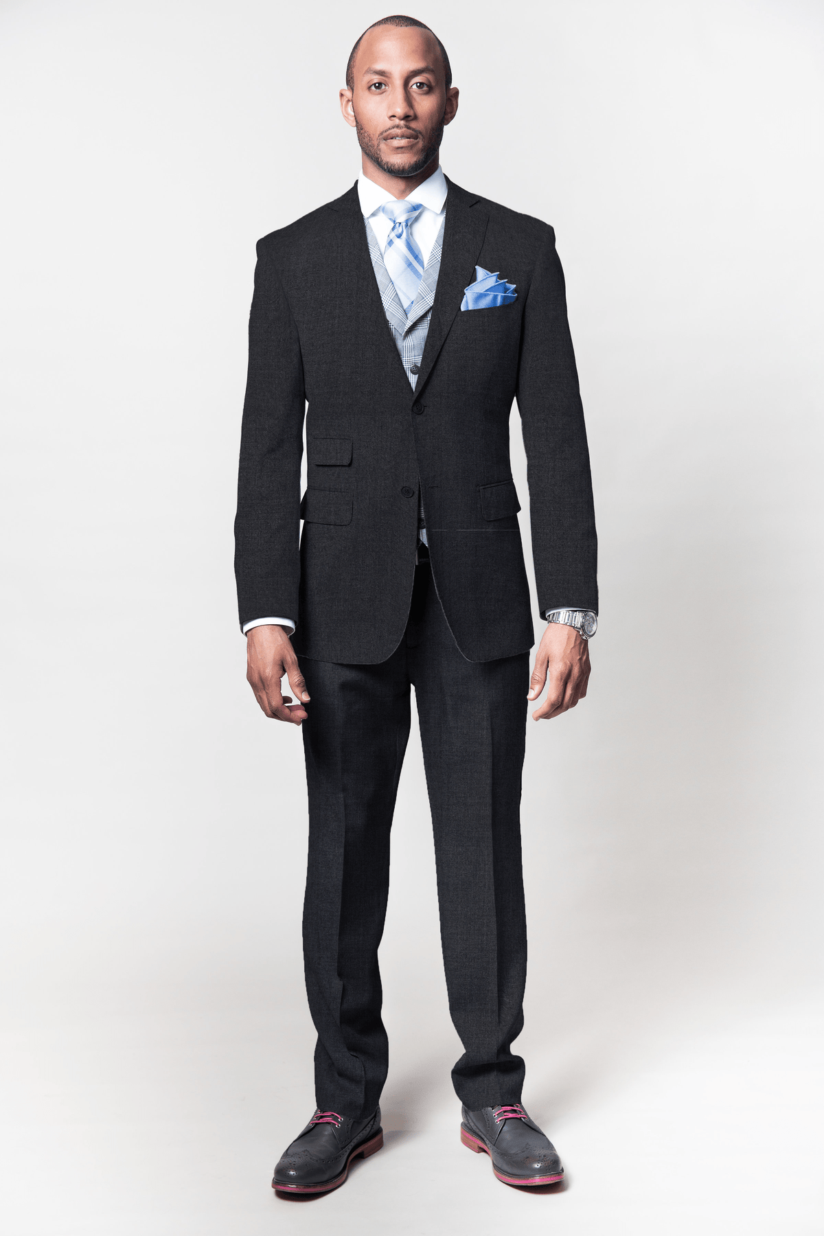 MEN'S 2 PIECE BESPOKE SUIT | LINGO LUXE CHARCOAL MIX-Lingo Luxe Bespoke