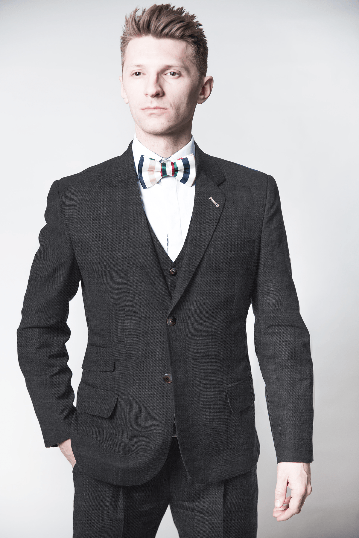 MEN'S 2 PIECE BESPOKE SUIT | LINGO LUXE CLASSIC GREY MIX-Lingo Luxe Bespoke