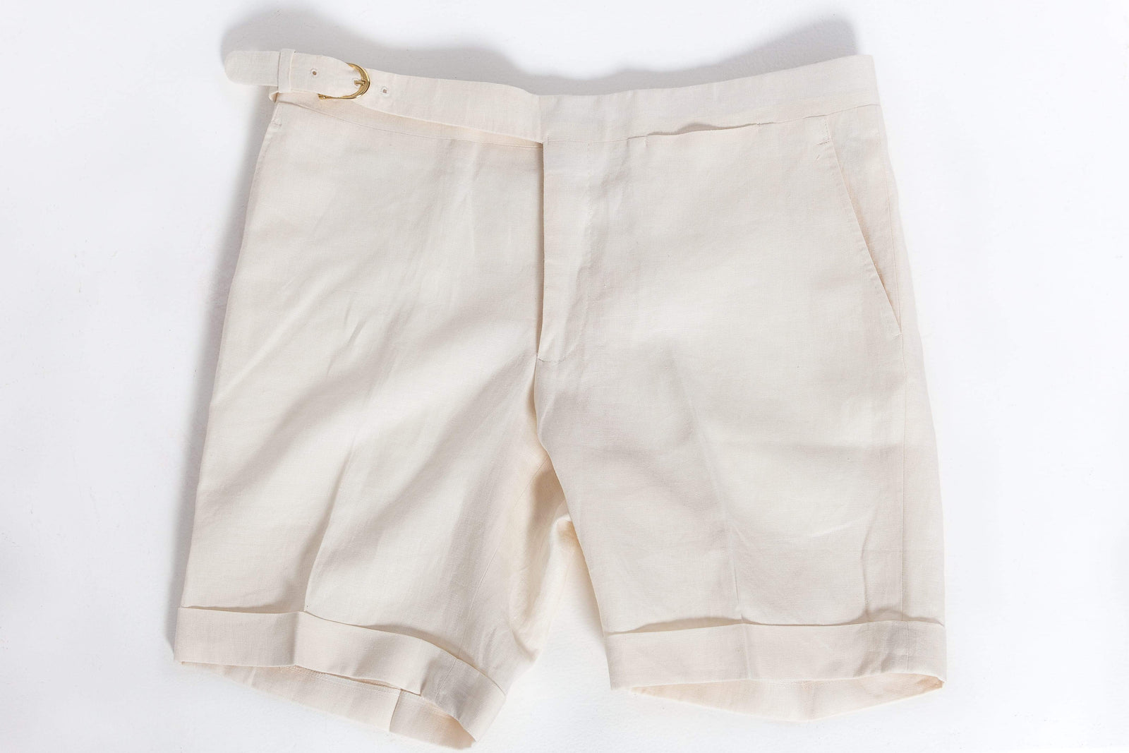 Men's Belted Short - Lingo Luxe Ivory Linen