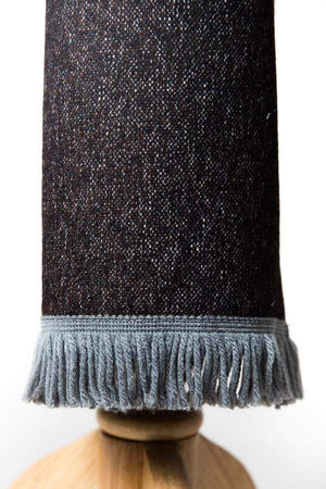Mixed Yarn Brown Wool Scarf with Steel Blue and Grey-Lingo Luxe Bespoke