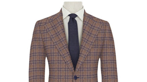 Navy Check on Brown Jacket