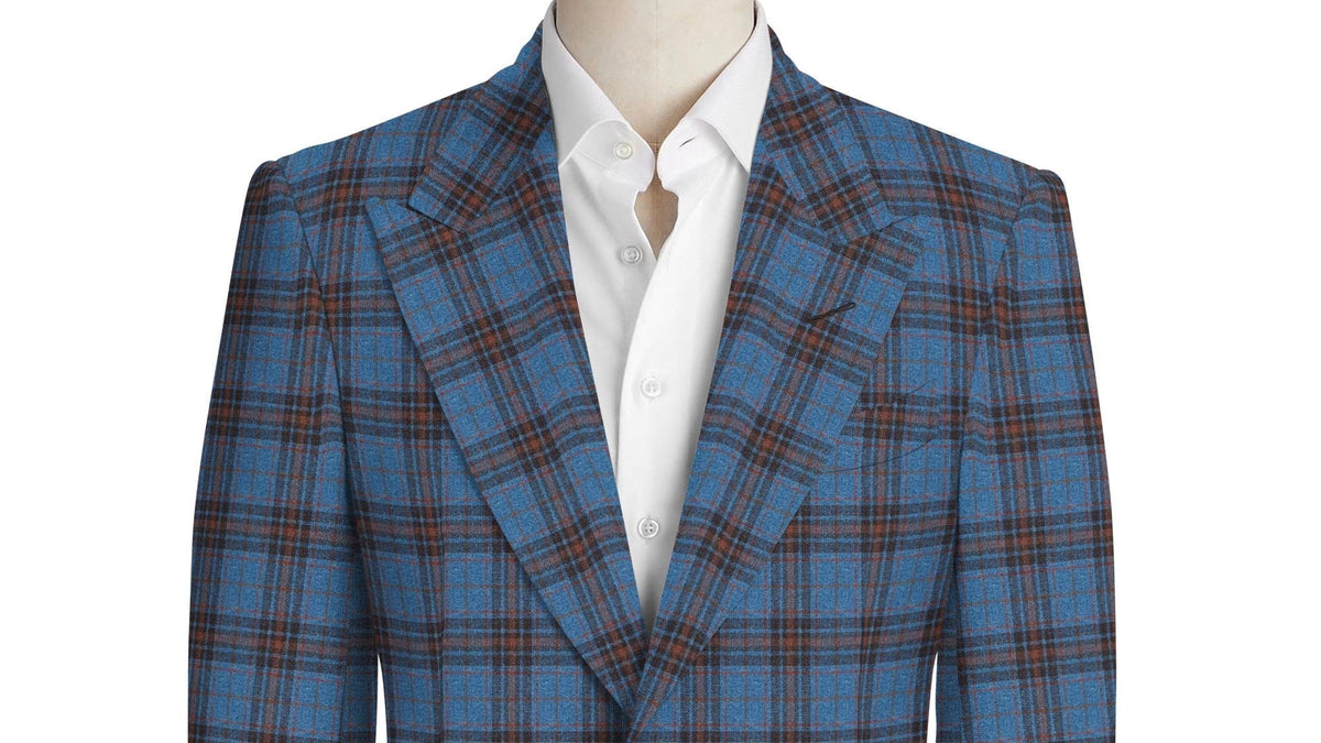 Orange Check on Candy Blue Jacket