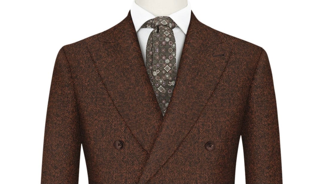 Orange Melange Super 120's Flannel Suit