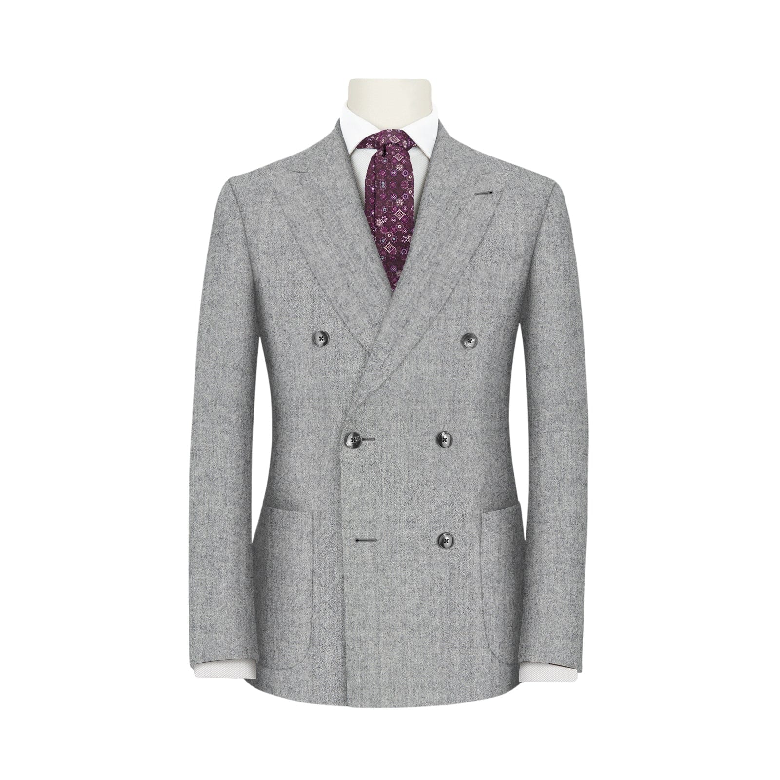 Pearl Grey Melange Super 120's Flannel Suit