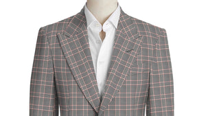Red & Black Check on Grey Suit