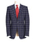 Red Check on Navy Super 130's Suit