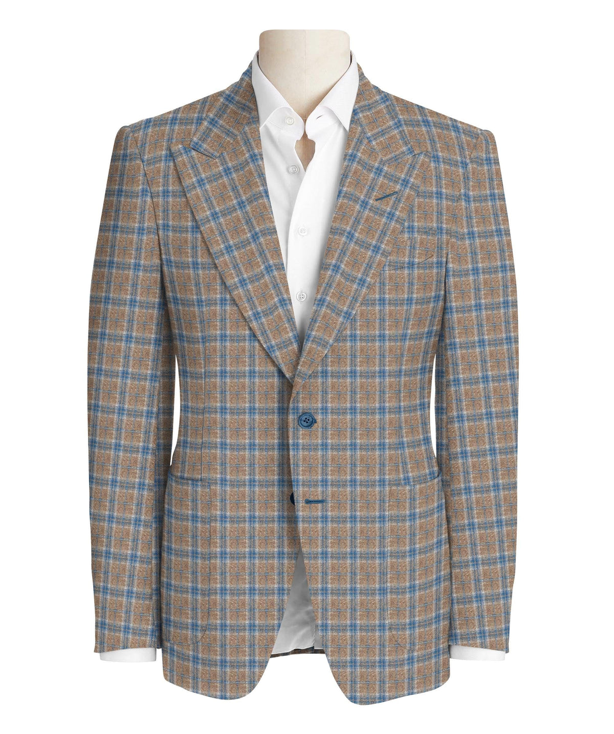 Royal Blue Check on Beige Jacket